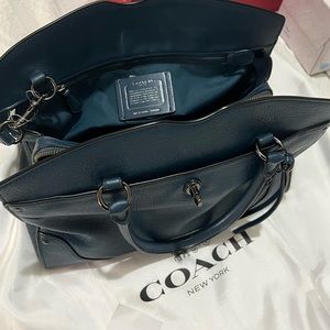 Navy blue Coach leather bag
